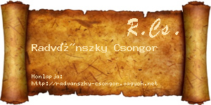 Radvánszky Csongor névjegykártya